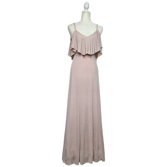 NWT SMYMM Renee Ruffle Blush Pink Special Occasion Maxi Dress XS ★DISCONTINUED★ - Picture 4 of 15